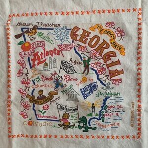 Cat Studio 2008 Georgia Embroidered Cotton Dish Towel